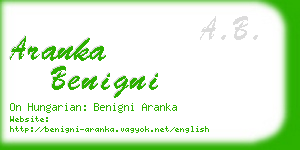 aranka benigni business card